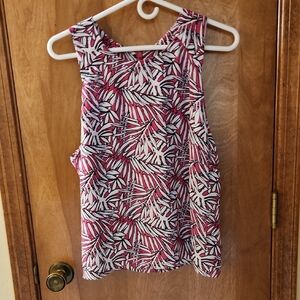 Saint Tropez West Red and White Sleeveless Tank Top